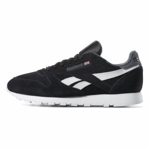 Adidasy Męskie Reebok Classic Leather Czarne/Szare PL 17JLXCD